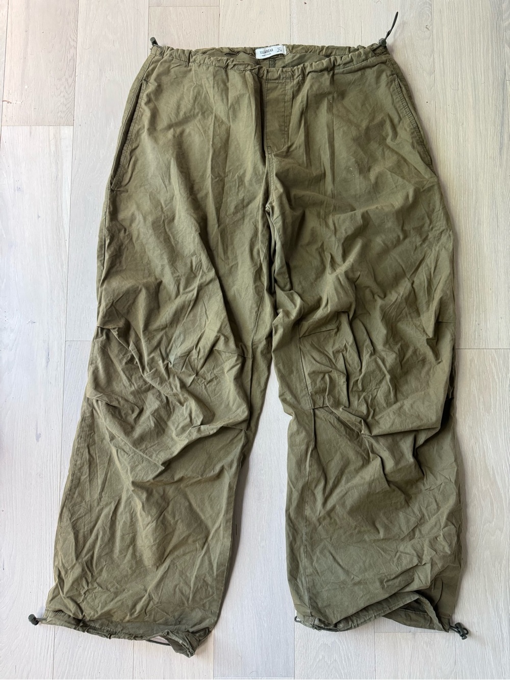 pull&bear baggy olive green cargo pants